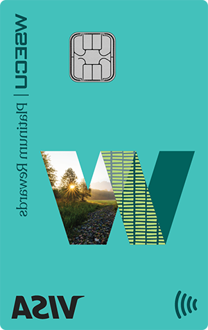 Front view of the WSECU Platinum Rewards Visa credit card
